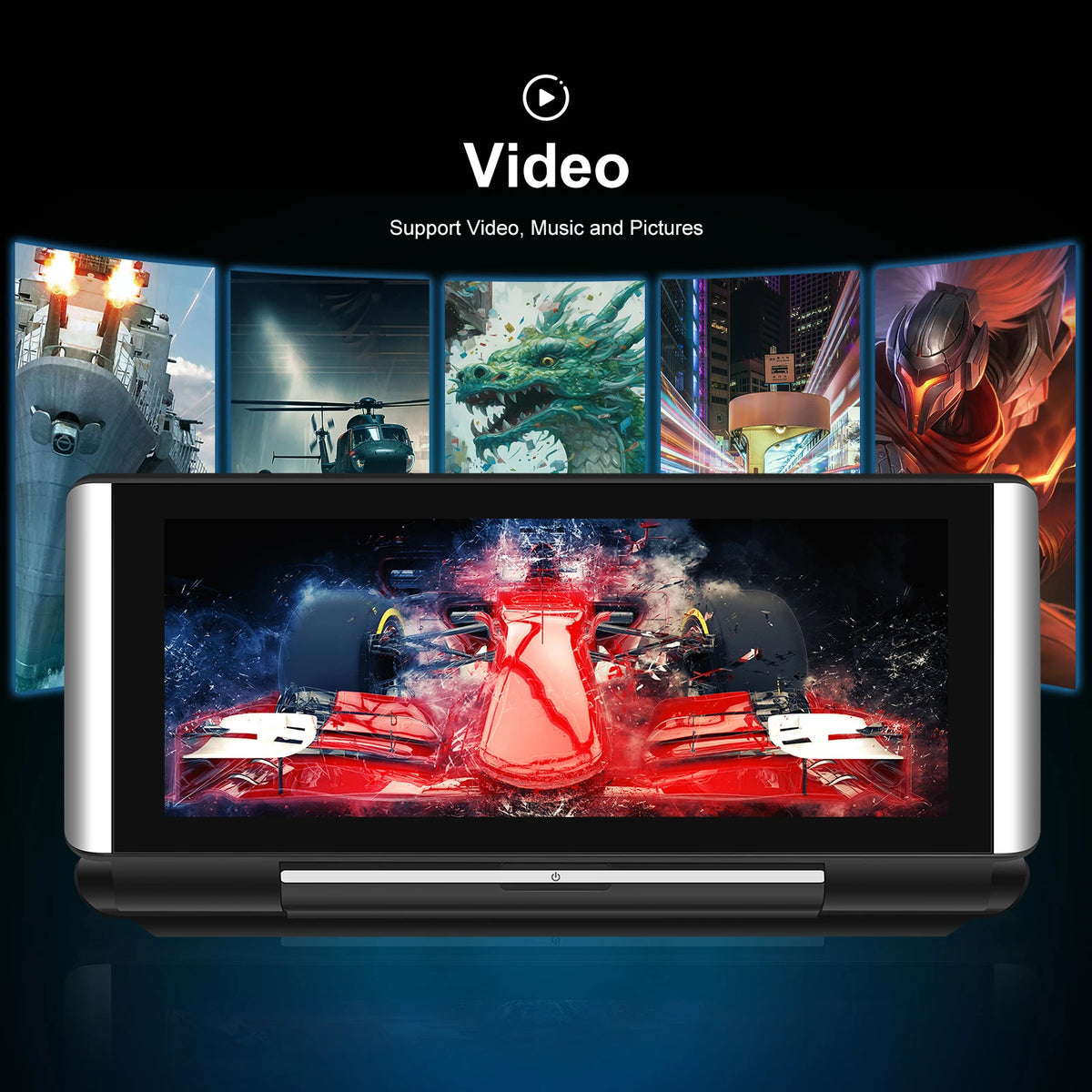 Podofo 6.86"Car Monitor Carplay Android Auto Screen Portable Smart Player Bluetooth Music Voice Control For Toyota Honda Hyundai