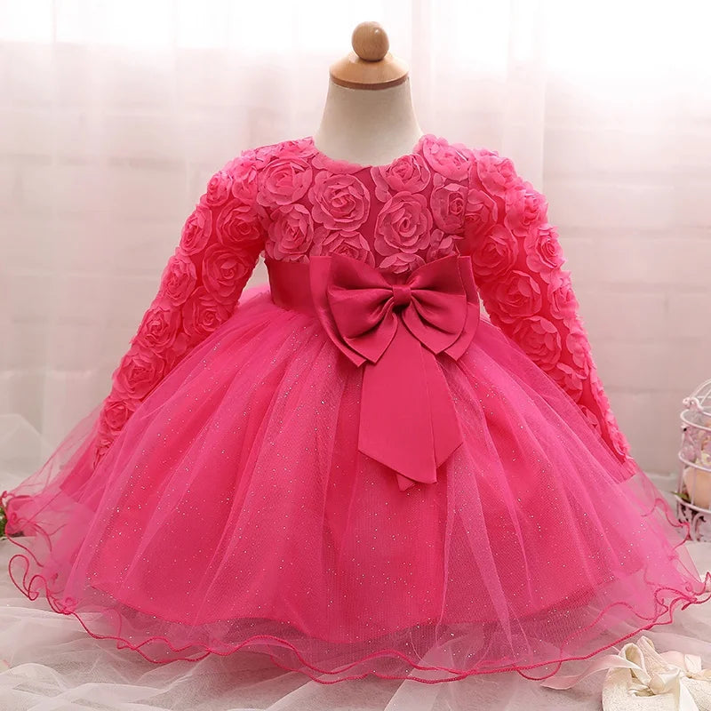 Baby Girl Dress Party Dresses for Girls 1 Year Birthday Princess Wedding Dress Lace Christening Gown Baby White Baptism Clothing