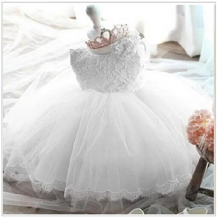 Baby Girl Dress Party Dresses for Girls 1 Year Birthday Princess Wedding Dress Lace Christening Gown Baby White Baptism Clothing